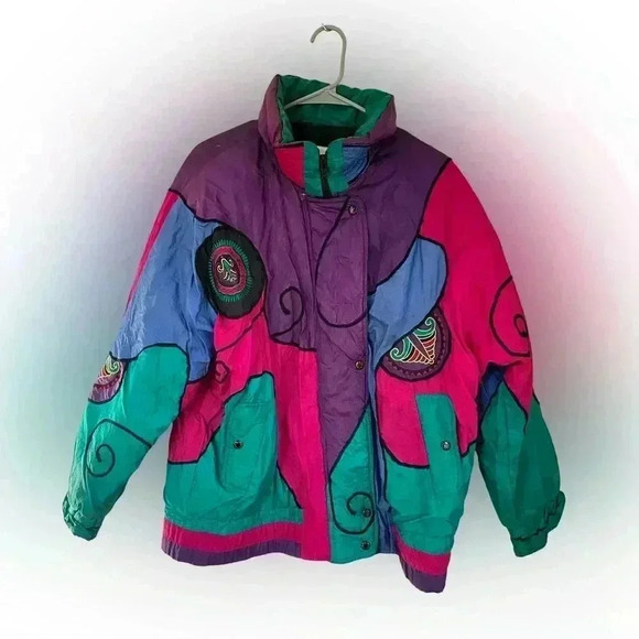 American Vintage Women's multi Jacket size small still oversized and baggy look - Picture 1 of 4